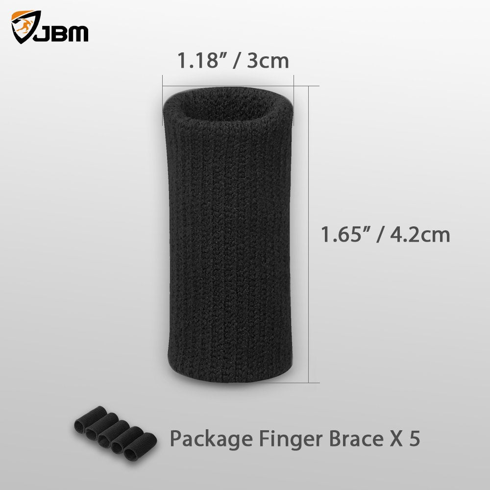 ZIBUYU® Finger Sleeves Protectors Adjustable Finger Support for Pain Relief with Comfortable Cushion Pressure for Exercise, Volleyball, Badminton Finger Brace Support Men & Women (Black) - 10 Pcs