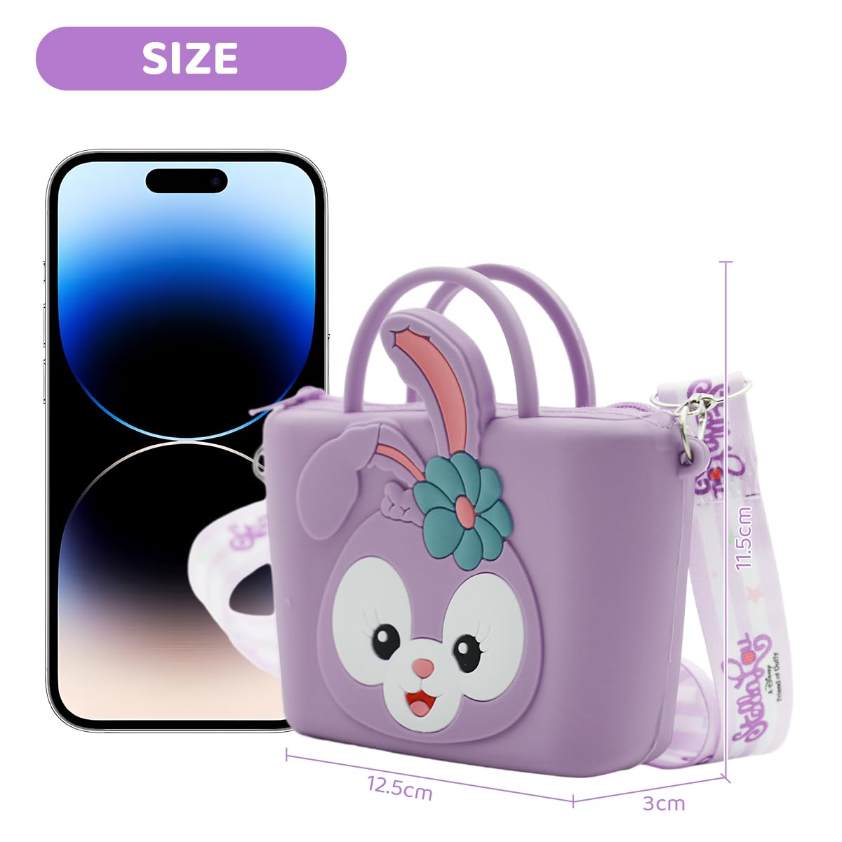 PALAY Mini Stella-Lou Silicone Cute Sling Bag for Girls Kids, Kawaii Handbag for Kids Cute Crossbody Bags Coin Bag Christmas Gift