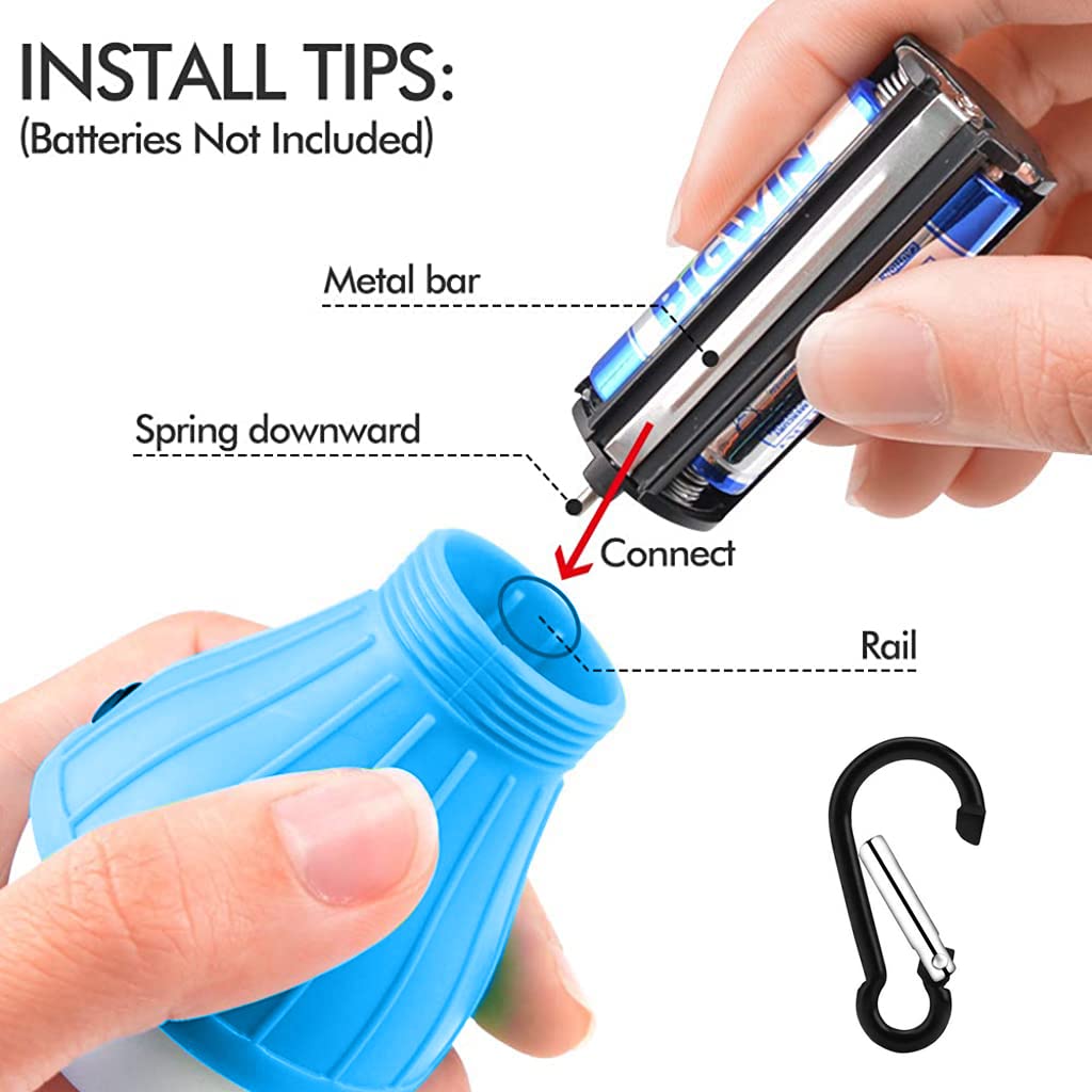 Proberos 4pack Camp Light with Carabiner, Battery LED Light Portable Lamp Emergency Lights for Camping Hiking Outdoor Home, Battery Powered(Battery Not Included)