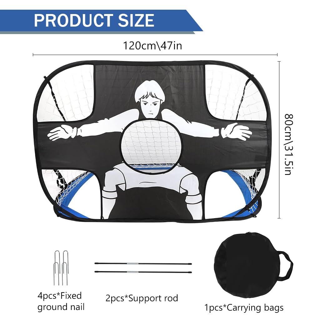 Proberos Football Goal Post Net, Portable Easy-Setup Soccer Goal Post for Indoor Outdoor Football Sport Games Mini Training Practice Set With Carry Bag
