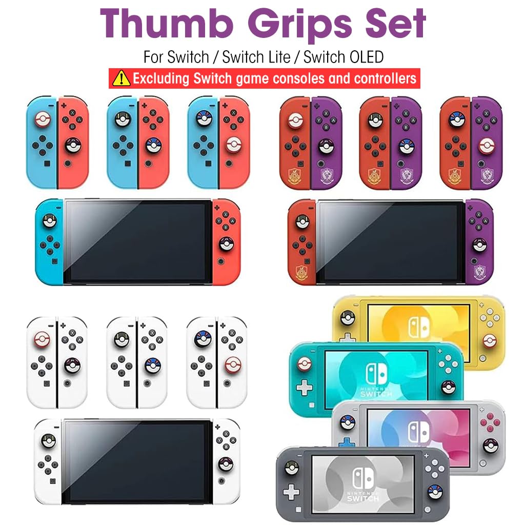 ZORBES 4pcs Silicone Joycon Thumb Grip Caps Creative Ball Design Joy-Con Thumb Grip Cap Silicone Joy-Con Thumb Grip Cap, Suitable Controllers of Switch/OLED/Switch Lite