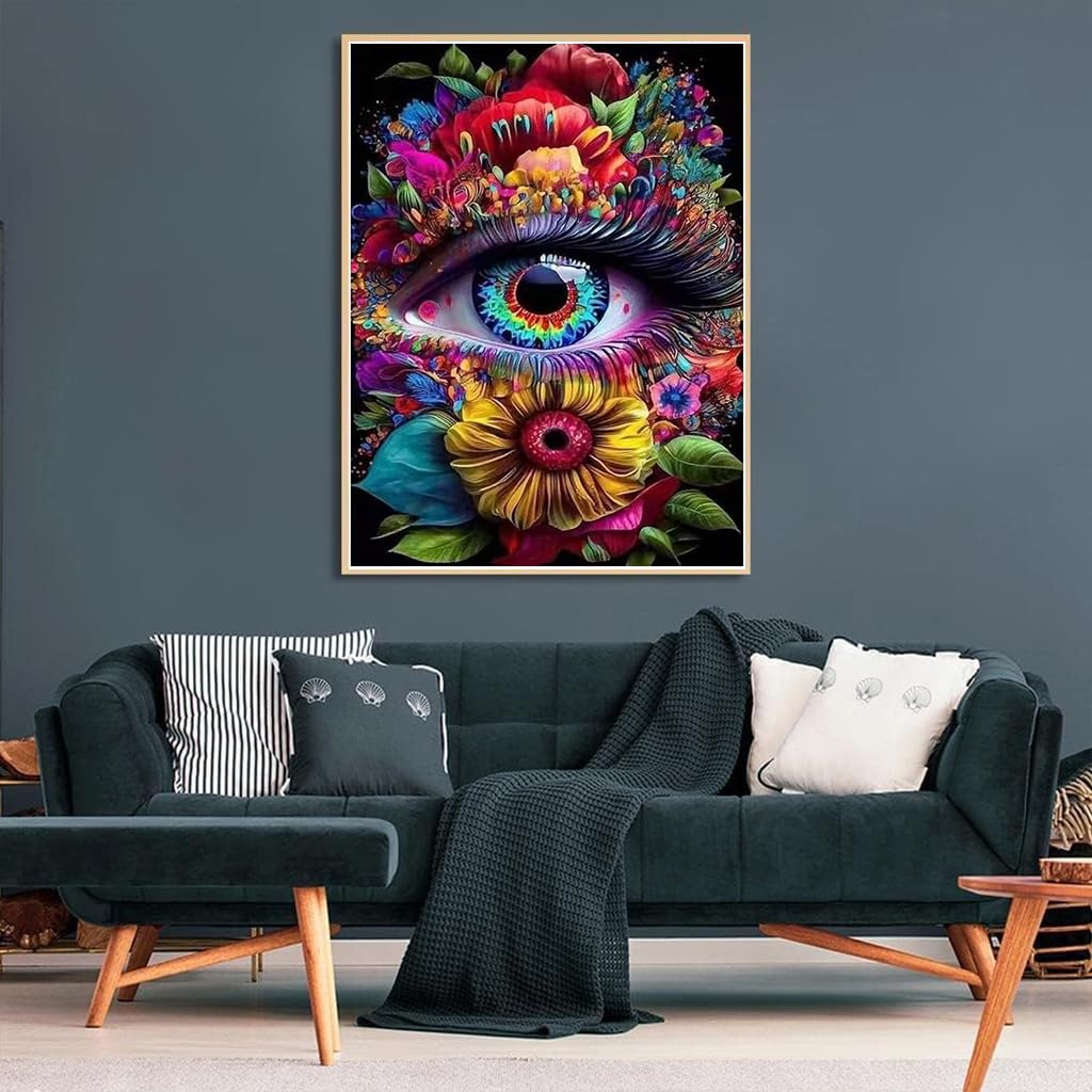 HASTHIP Diamond Painting Kit - 12x16inch Eye Diamond Painting Kits, 5D Diamond Painting Kit for Adults & Kids, Very Suitable for Home Leisure and Wall Decoration, Gift for Kids and Adults