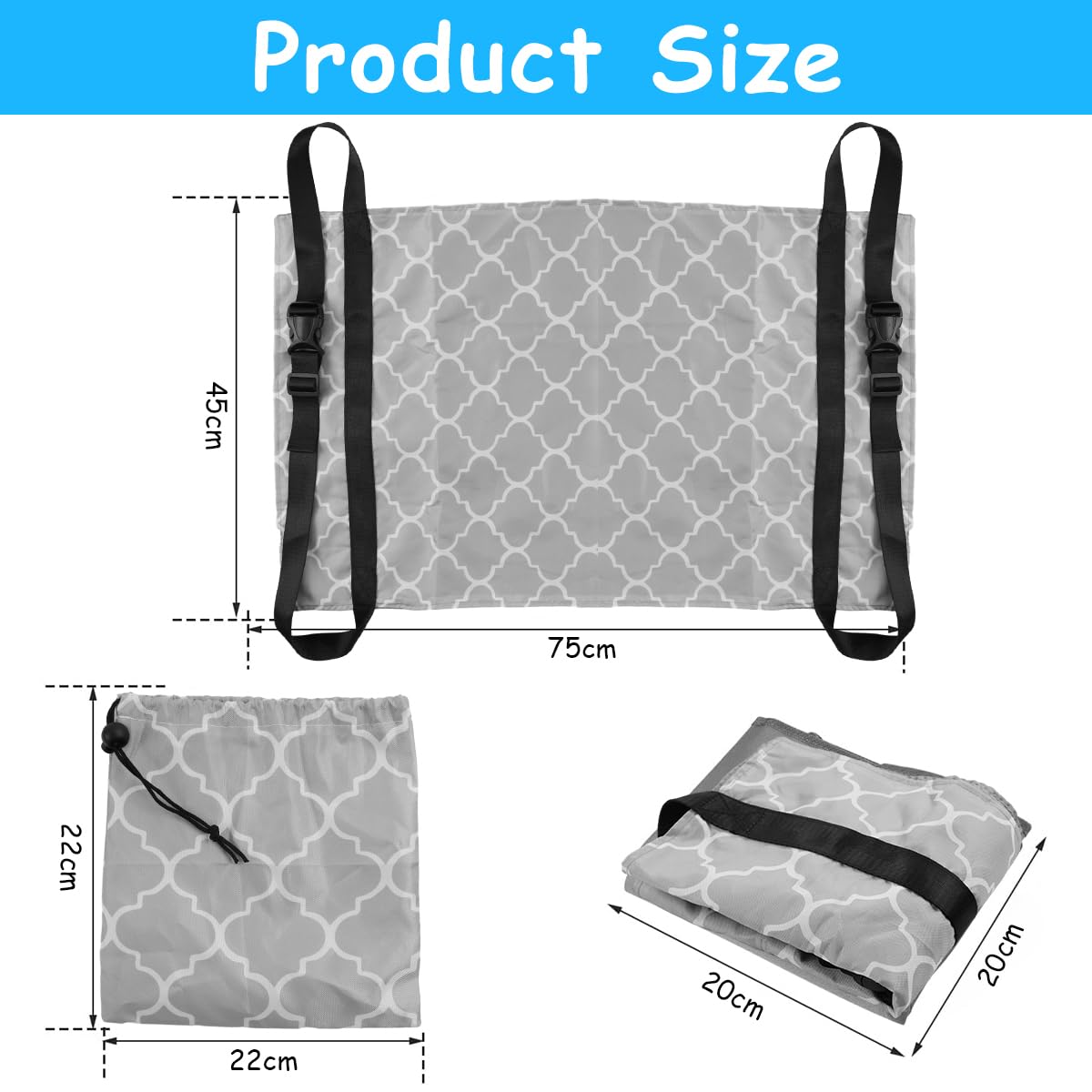HASTHIP Airplane Footrest Kids Bed, Airplane Foot Hammock for Baby Toddler with Anti-Slip Design, Baby Car Bed Airplane Seat Extender, Portable Baby Travel Accessories for Baby 0-3 Years, 75 * 45cm