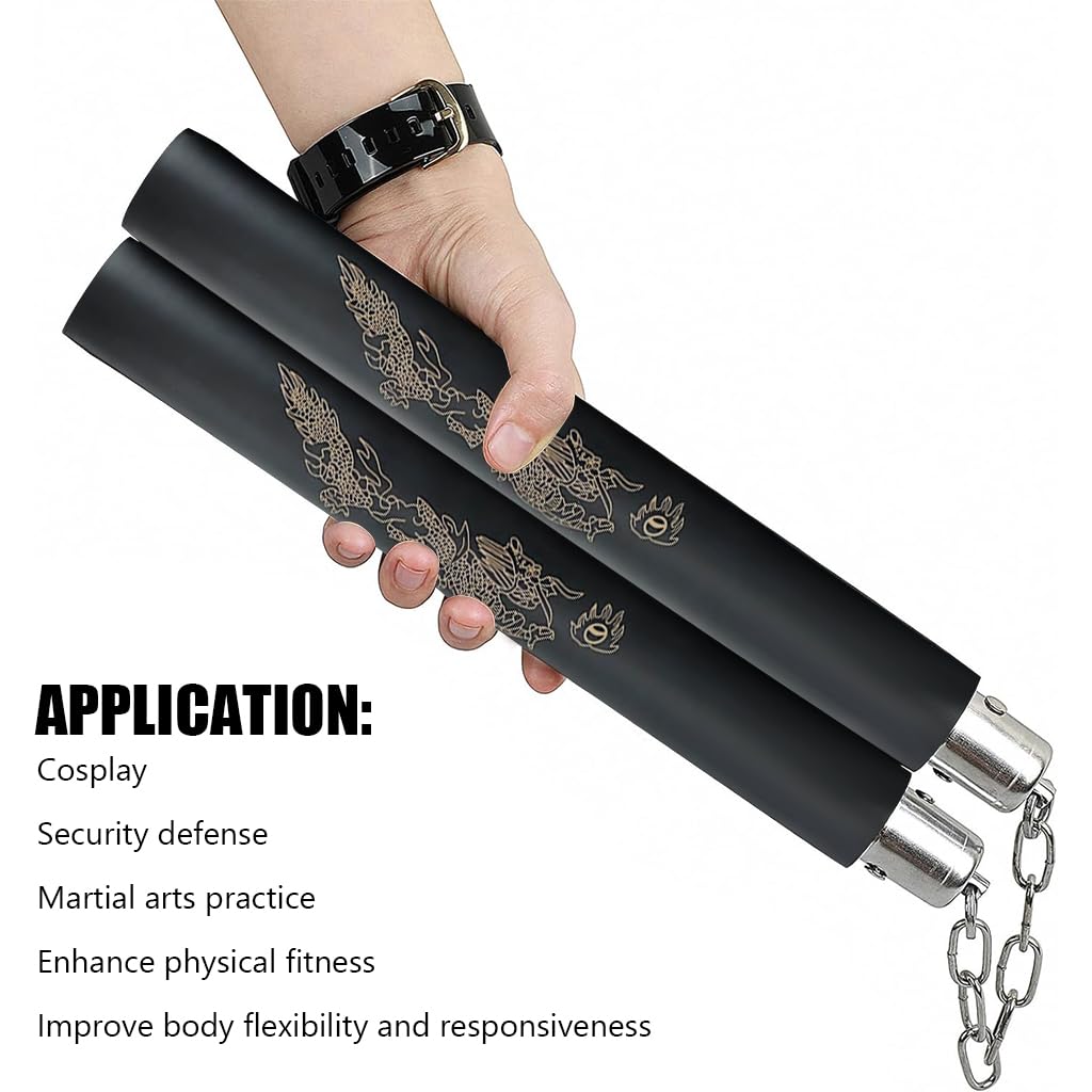 Proberos Kids Use Nunchucks 12 Inches EVA Foam Nunchucks for Training 360 Degree Flexible Rotation Starter's Nunchucks For Martial Arts Training
