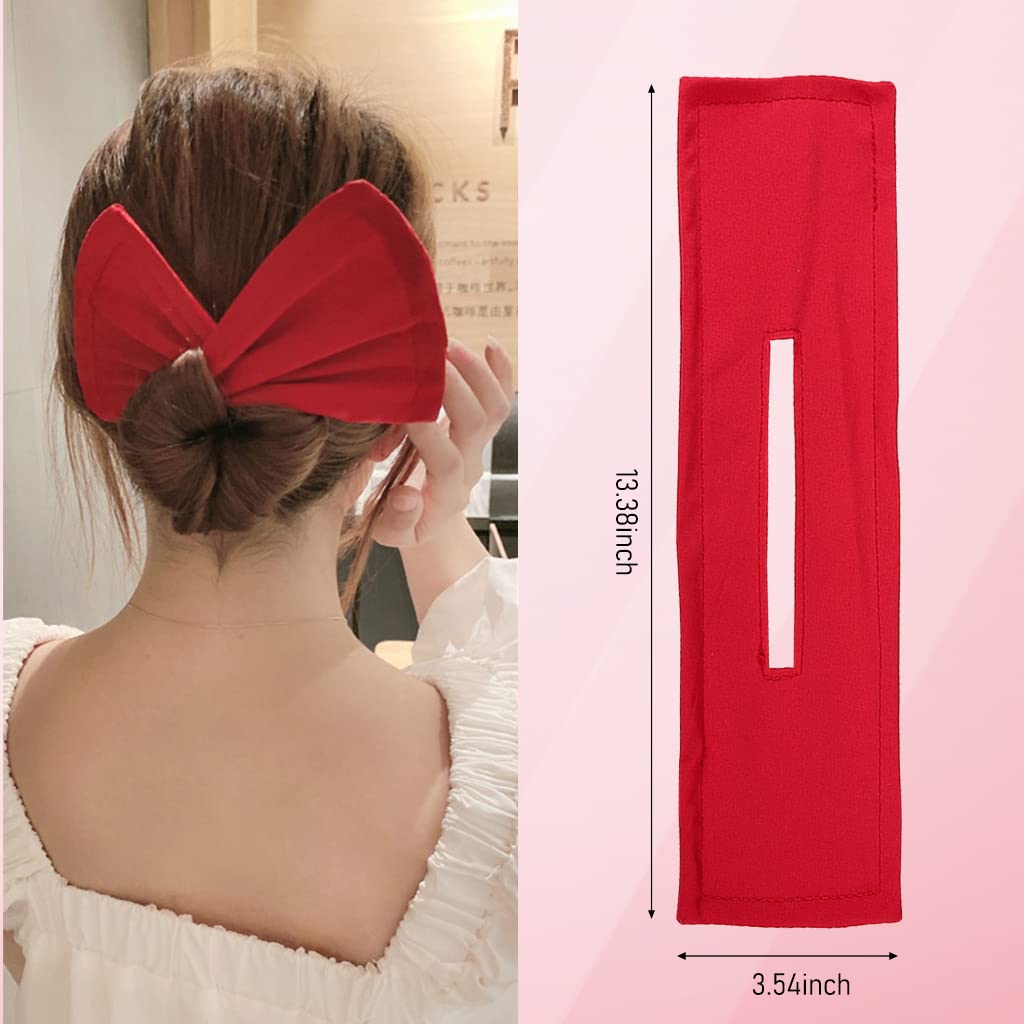 PALAY 3Pcs Hair Bun Accessories for Women Girls, Quick Hair Bun Maker, Fashion Flexible Bun for Hair Twister, French Hairstyle Donut Hair Bun Clips Set (Black, Red, Leopard)