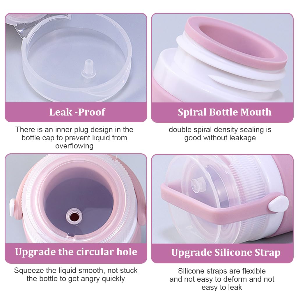 MAYCREATE 3pcs Silicone Travel Bottles for Toiletries, 90ml Travel Toiletry Bottles, Soft Squeeze Travel Toiletries Bottle with Leakproof Lid, Refillable Lotion Dispenser Shampoo Bottle Kit