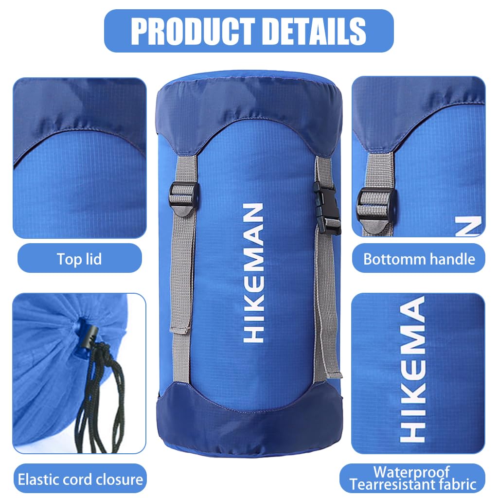 Proberos Ultra-Strong 40D Silnylon Ripstop Compression Sack - 40% Space Saving, Waterproof Drawstring Bag with Dust Cap, Ideal for Camping, Clothing, Sleep Bags & Outdoor Gear Storage