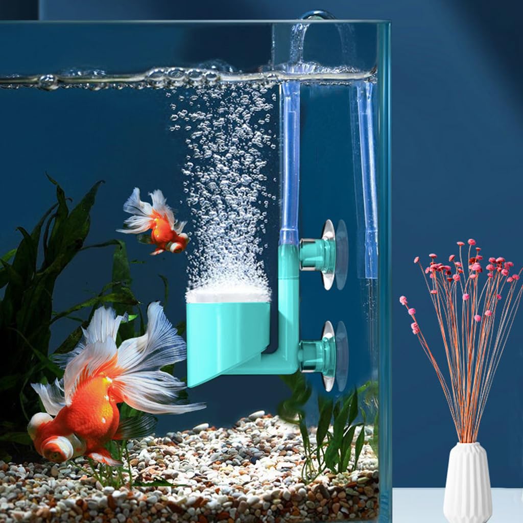 Qpets Aquarium Air Stone Fish Tank Bubble Stone with Suction Cups Diffuser Stone Air Stone Oxygen Genorator Attachment Ultra Quite Aquarium Air Stone for Fish Tank