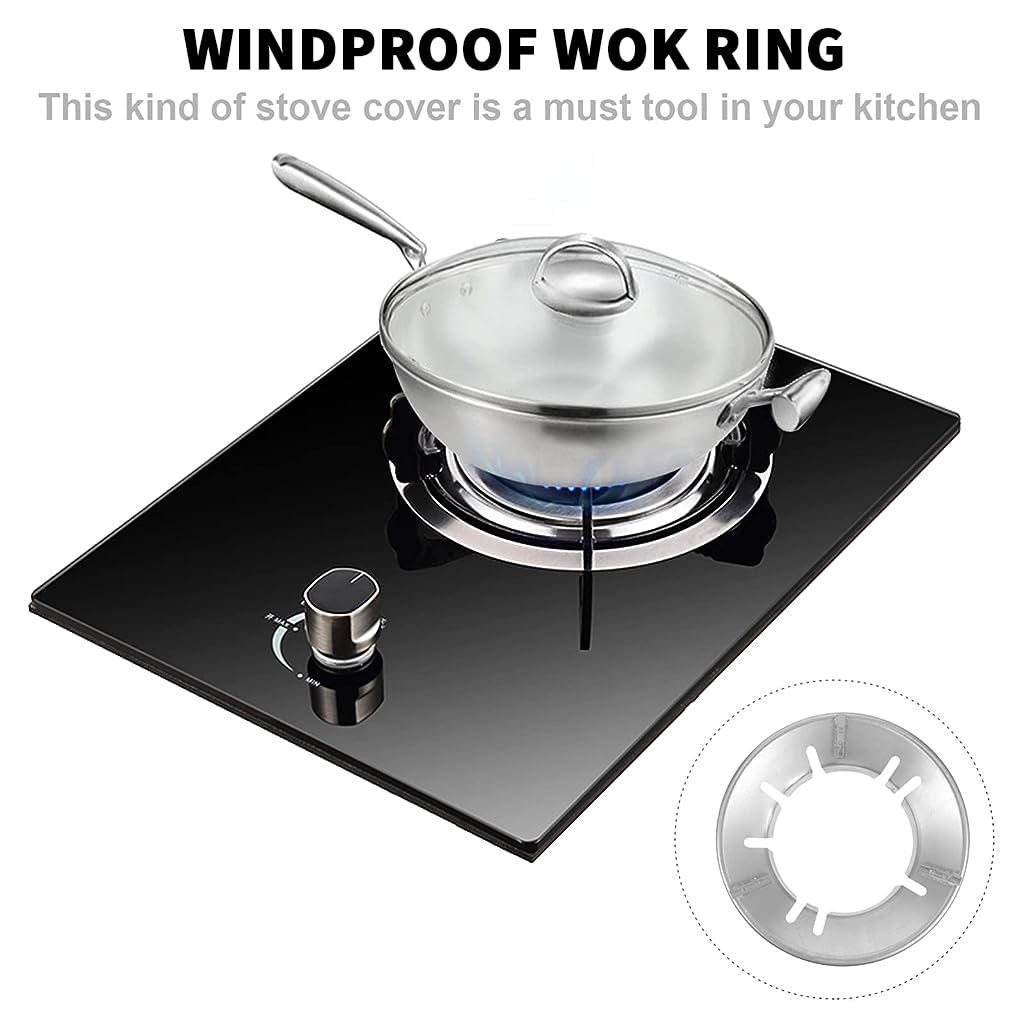 HASTHIP 2pcs Gas Stove Part Stove Burner Ring Pot Holder Windproof Gas Stove Galvanized Burner Ring Energy-Saving Gas Stove Flame Gather Ring Universal 8-grates Combustion Ring for Gas Stove
