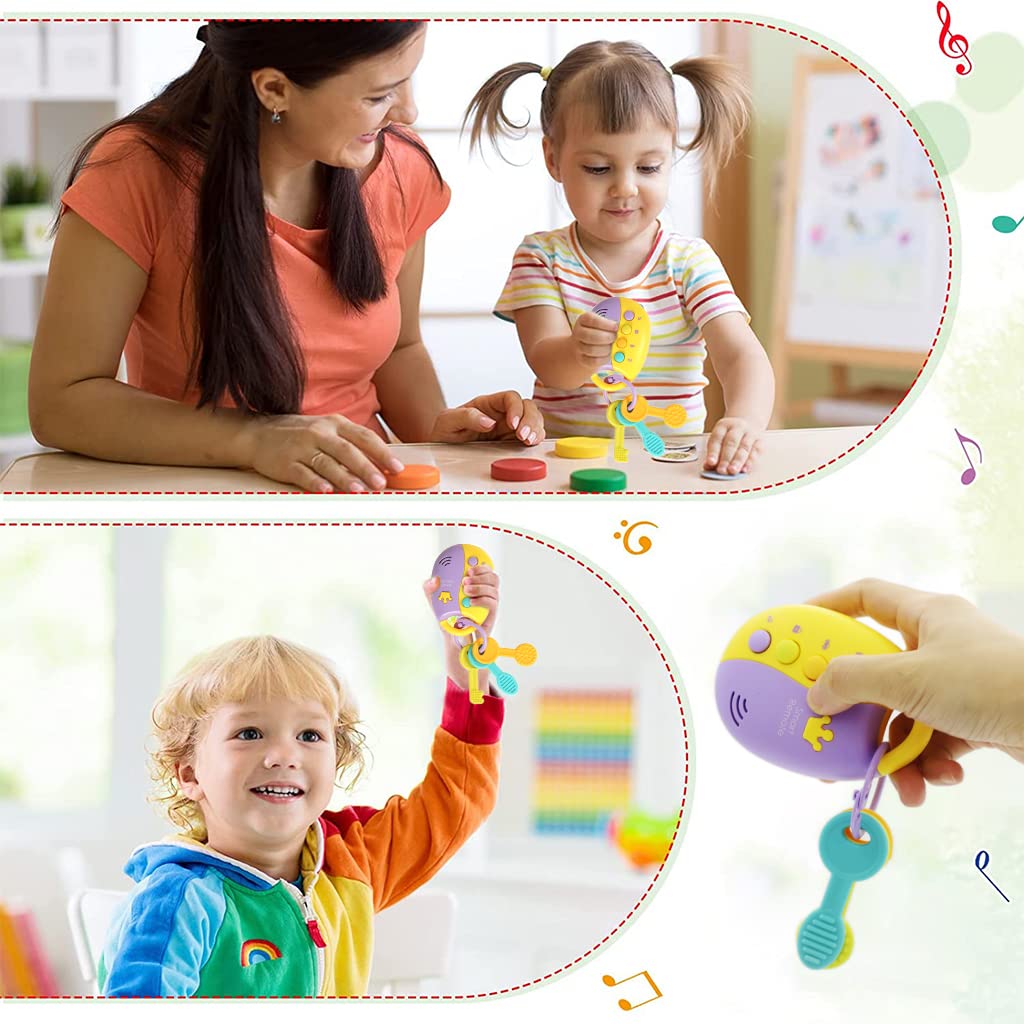 PATPAT Musical Smart Remote Key Toys for Baby, Fake Car Toy Keys with Sound and Lights, Fun and Educational Key Toys, Built-in 12 Melodies Soothing Music, Early Educational Toy for Children