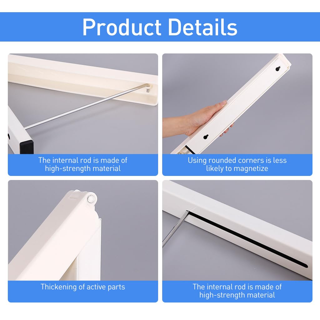 Serplex Folding Hanger Rack Wall Mounted Laundry Racks Space Saving Vertical Hanger Rack Drying Rack Screw Fixed Wardrobe Hanging Rack for Closet, Balcony, Wall, Room