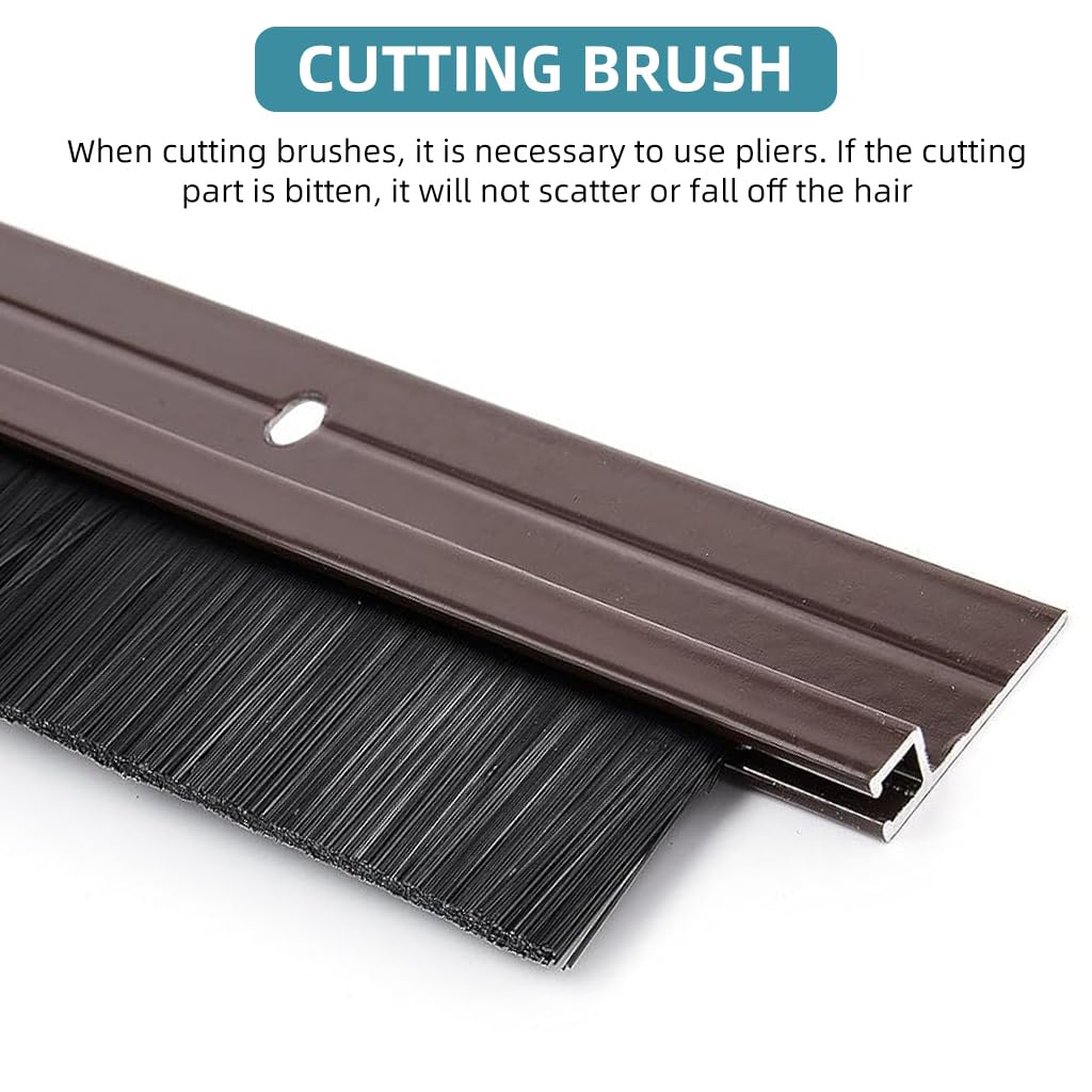 HASTHIP Door Sweep Sealing Strip for Home, 3.3ft Aluminum Alloy Door Sweep Strip for Home Door Gaps, Dust Stopper Door Seal Sweep for Exterior Home Cockroach Insect Draft Stopper