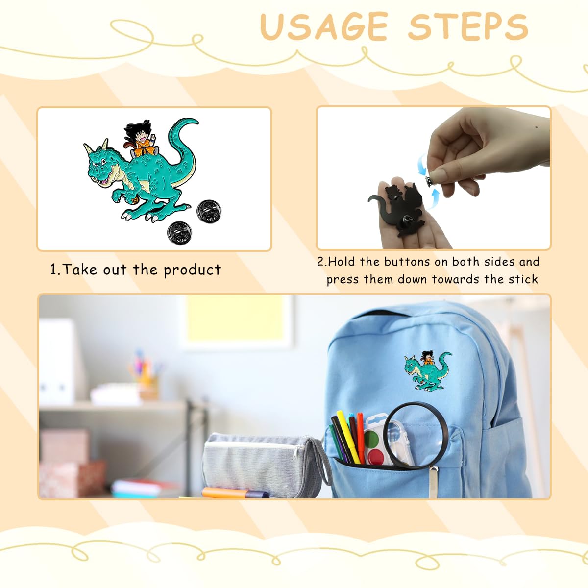 PATPAT Dragon Ball Brooch Pin Enamel Cartoon Dragon Ball Brooch Pin for Hat Backpack Charms Badge Toy Gift Brooch Pin for Kids