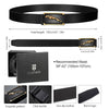 GUSTAVE Men's Belt Adjustable Auto with Lock Buckle Belt Black Belt for Men Leather Belt, Fashion Golden Leopard Pattern Design-Long 125cm GUSTAVE Men's Belt Adjustable Auto with Lock Buckle Belt Black Belt for Men Leather Belt, Fashion Golden Leopard Pattern Design-Long 125cm