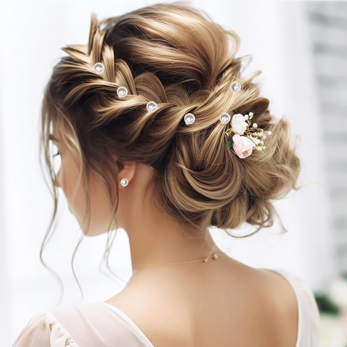 PALAY 20Pcs Mini Pearl Hair Clips for Women Girls, 0.38in White Faux Pearl Hair Barrettes Cute Bridal Hair Accessories Brides Hair Decorations for Daily Use, Party, Wedding