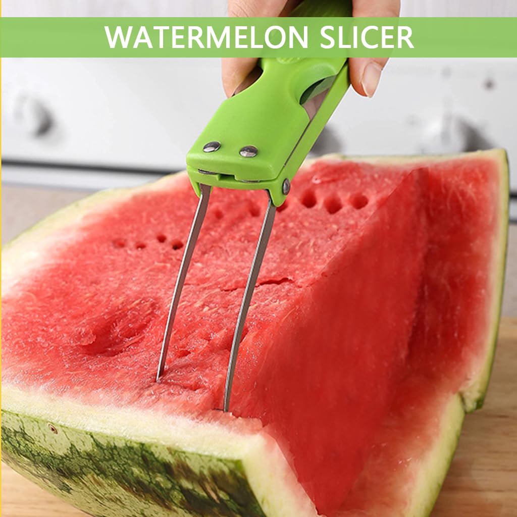 Supvox Melon Baller Fruit Ball Spoon 4 in 1 Melon Scoop Fruit Scooper Tool with Folding Cutter & Fruit Fork Melon Scoop Tool for Cantaloupe, Dragon Fruit, Watermelon, Avocado