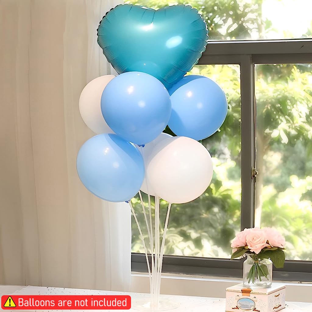 HASTHIP 6Pcs Balloon Stand for Decoration, Balloon Supplies with Dot Stickers Balloon Accessories, Balloon Sticks with Base for Table Birthday Baby Shower Graduation Party Decorations