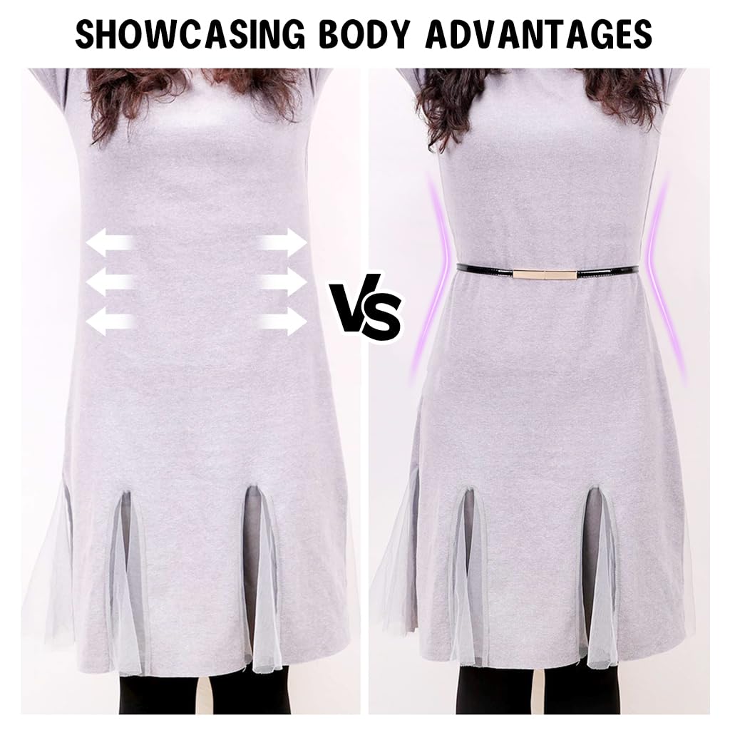 PALAY 2 Pack Skinny Waist Belt for Women, Slim Elastic Metal Cinch Belts for Women Dresses, Stretchy Leaf Design Sparkling Waistband Belt for Dress, Jumpsuit and Blouses (Gold+Silver)