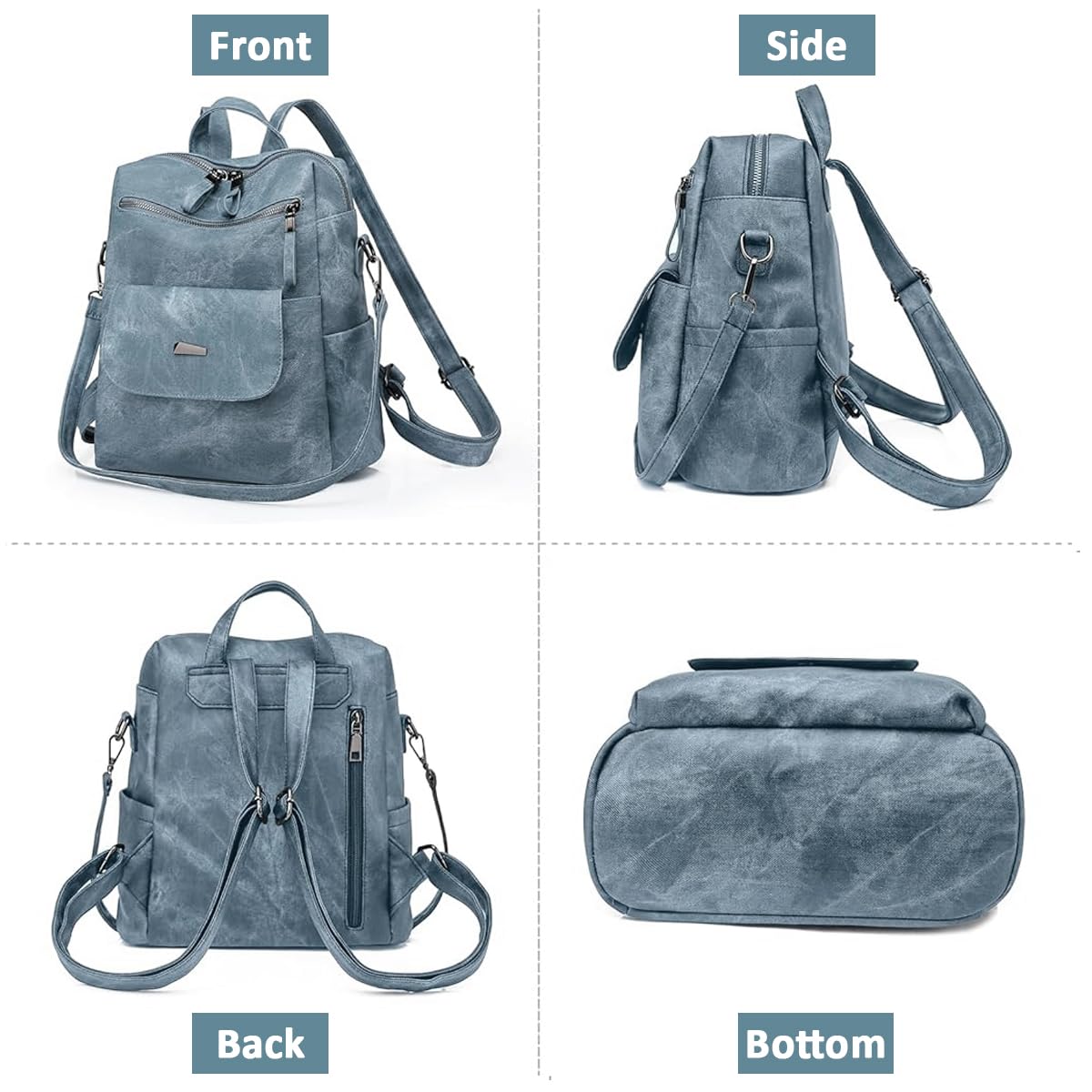 PALAY Women Backpack Waterproof Anti-Theft Lightweight PU Fashion Travel Multipurpose Convertible Purse Shoulder Bag