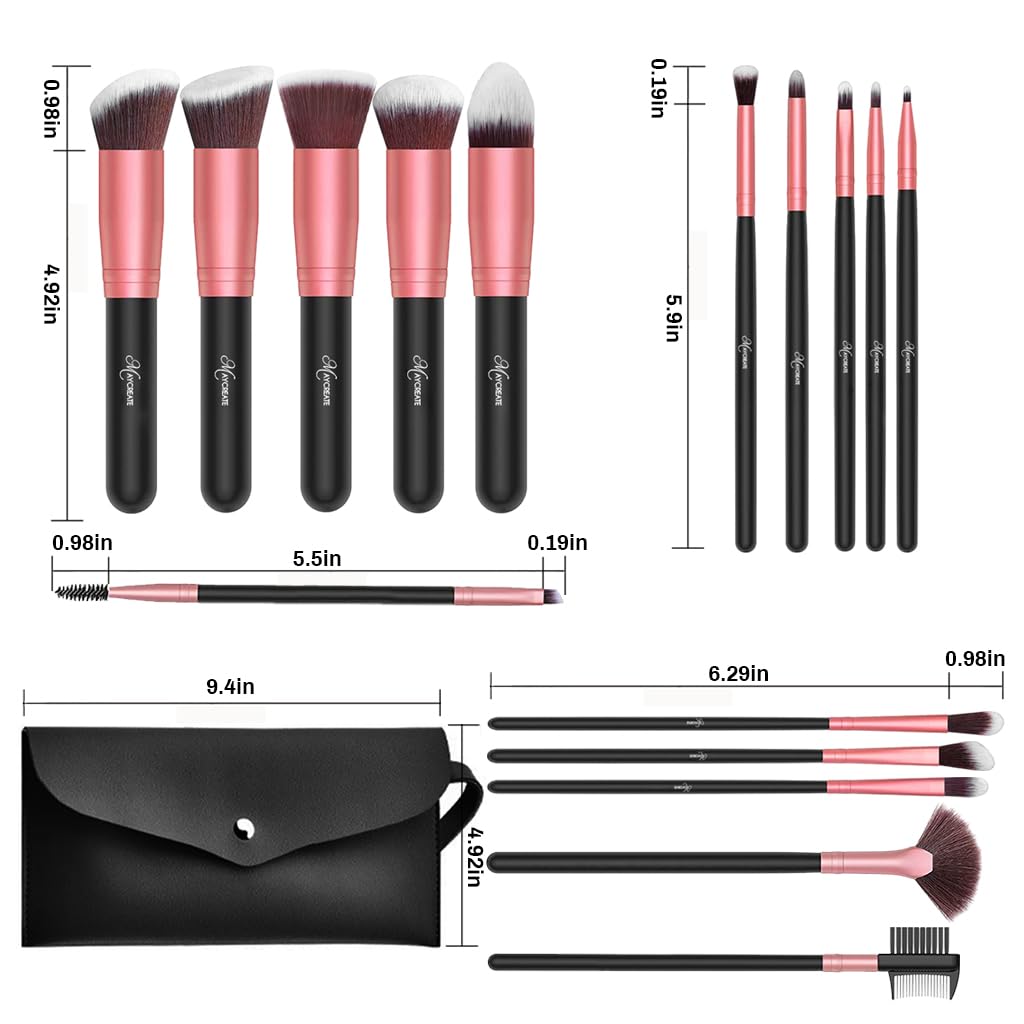 MAYCREATE Makeup Brush Set 22pcs Premium Synthetic for Foundation Powder/Concealers/Eye shadows/Blusher/Highlighter/Contour/Nose Contour/Shading/Lipstick Makeup Brushes for Beginners