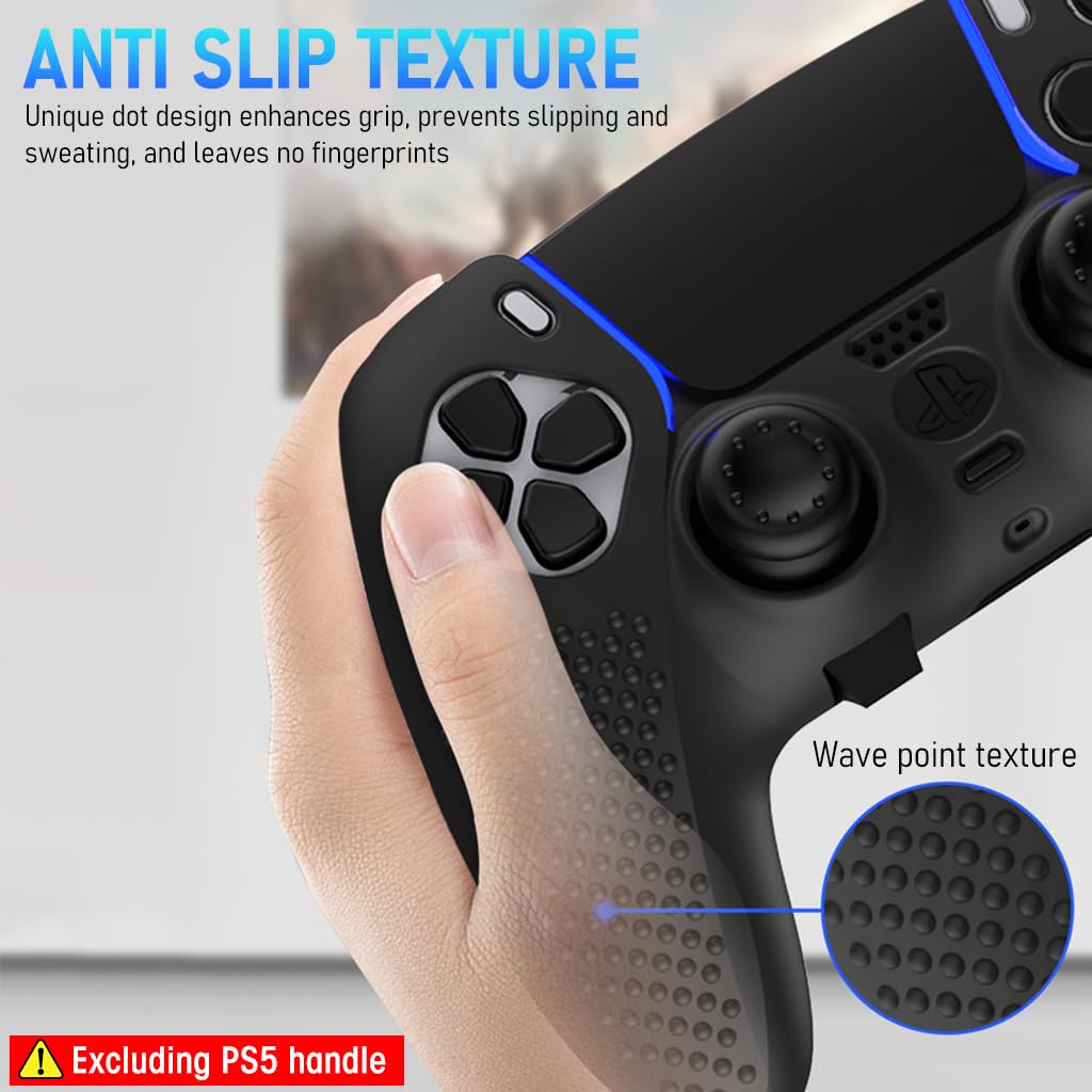 ZORBES Silicone Cover for PS5 DualSense Edge Wireless Controller with Touchpad Protector Anti-Slip Controller Cover for PS5 Edge Controller with Thumb Grips and Extenders, No Includes Controller