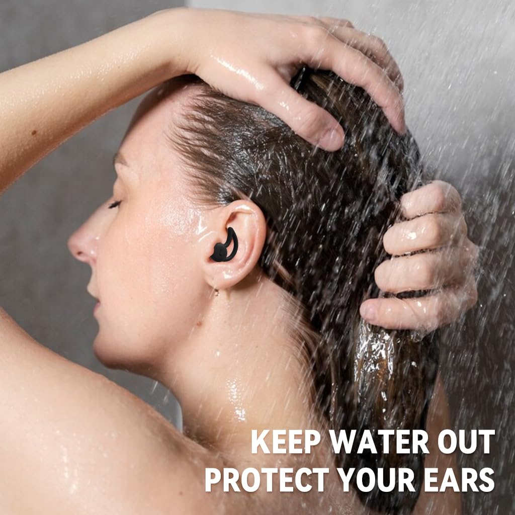 HANNEA 3 Pair Swimming Ear Plugs for Adults Teens Soft Triple Layer Silicone Ear Plugs Swimming Anti-lost Earplugs with Box Fashion Colorful Ear Plugs for Swimming, Surfing, Snorkeling