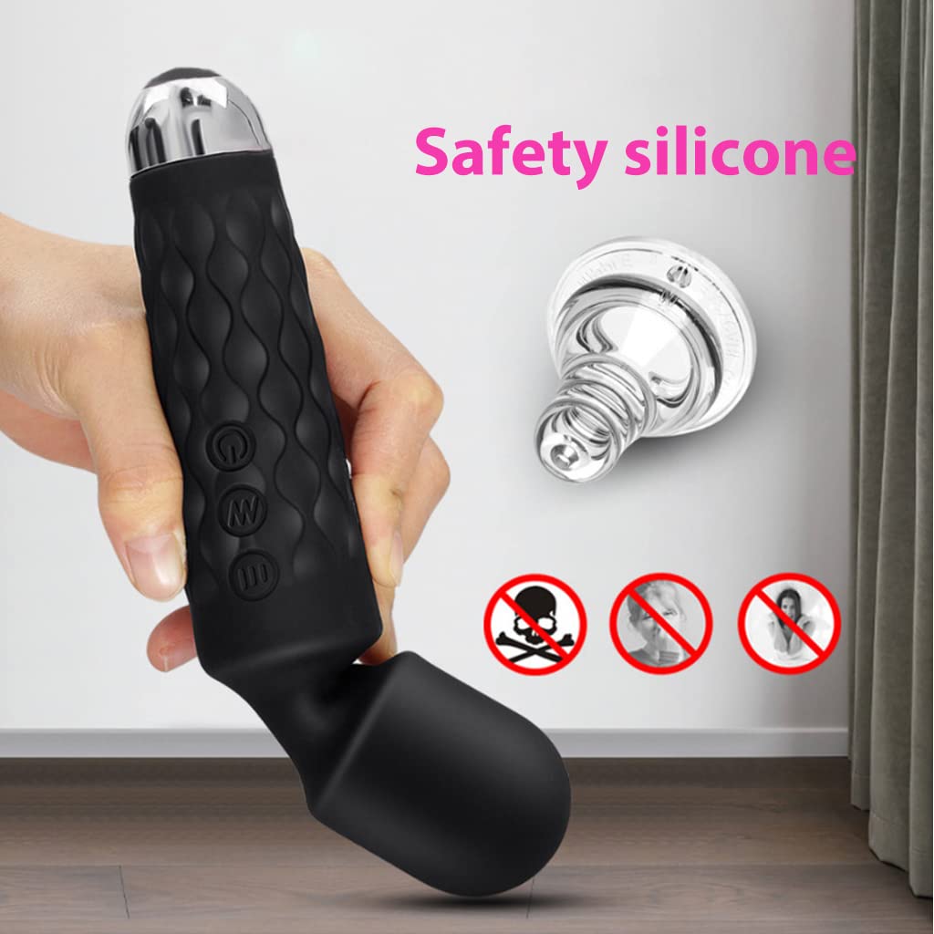 ZIBUYU Body Massager for Women, Men with 8 Powerful Speeds and 20 Vibrating Patterns, Waterproof Wireless Handheld Massager for Pain Relief, Flexible Head for Back Neck Shoulder Massage