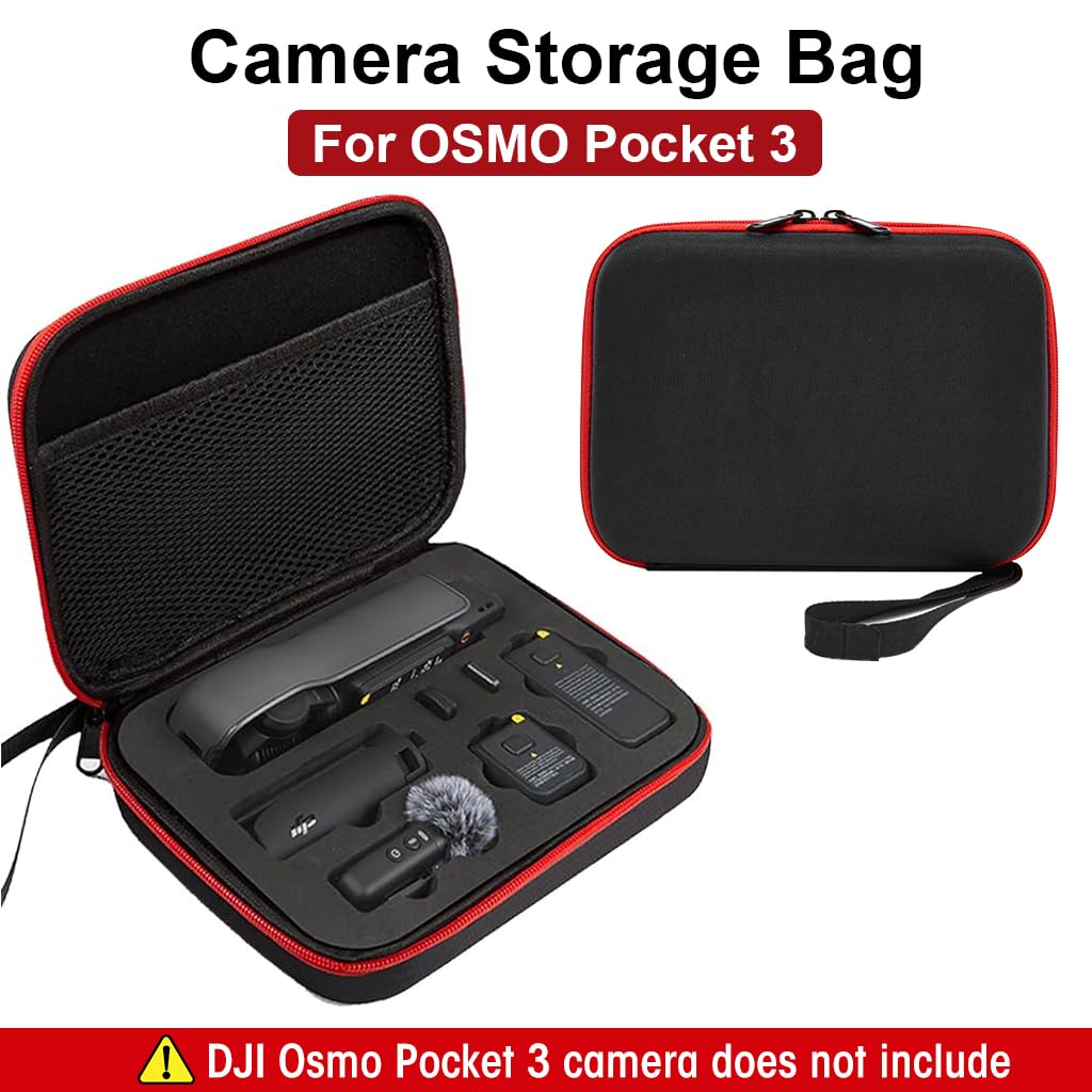 ZORBES Carrying Case for DJI OSMO Pocket 3 Camera, DJI OSMO Pocket 3 Camera Storage Bag with Hand Strap, Travel Case Accessories Bag for Pocket 3 Camera Case, DJI OSMO Pocket 3 Camera Not Included
