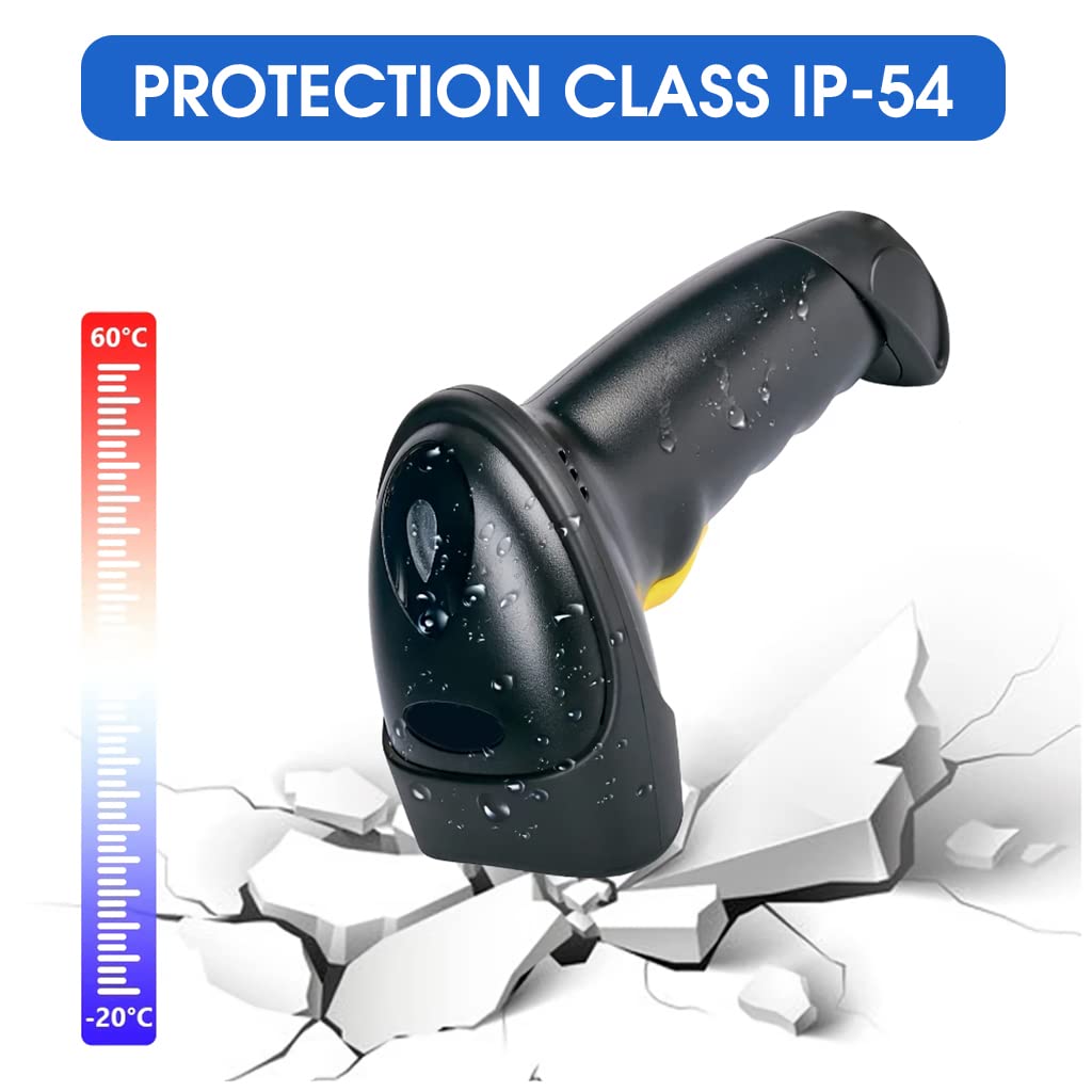 Serplex 1D Barcode Scanner Wireless 2.4GHz Bluetooth Wireless & Wired Barcode Reader Handhold Bar Code Scanner for Factory,Store, Supermarket, Warehouse