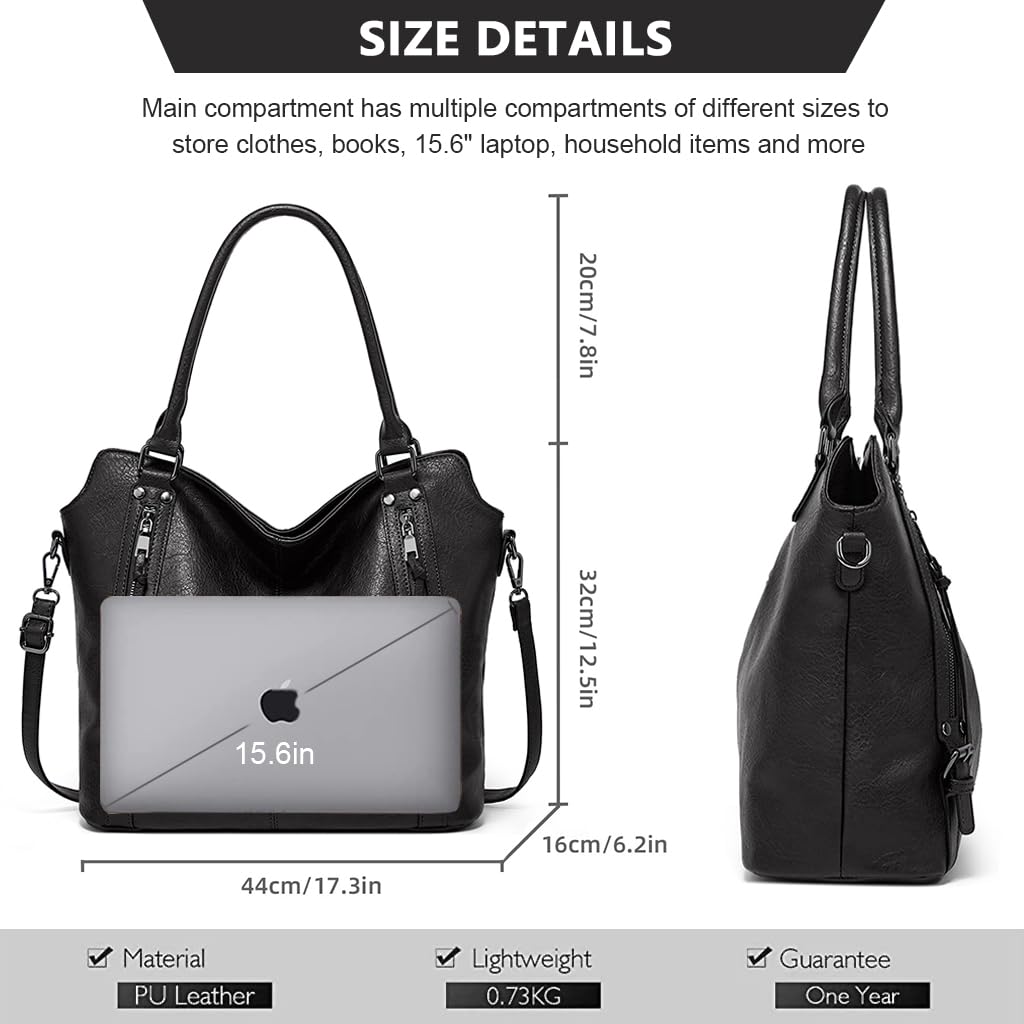 PALAY Handbags For Women PU Leather Hobo Bags for Women Purse Stylish 2 in 1 Tote Bags with Shoulder Strap Ladies Office Bag