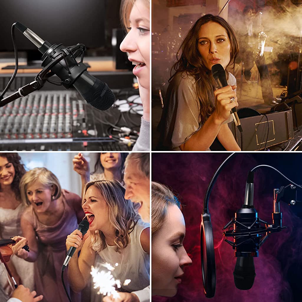 ZORBES Dynamic Karaoke Cardioid Microphone with 10ft Cable, Smart Noise Reduction, Metal Handheld Mic Compatible with Karaoke Machine/Speaker/Amp/Mixer for Karaoke Singing/Speech/Stage/Performance/Podium