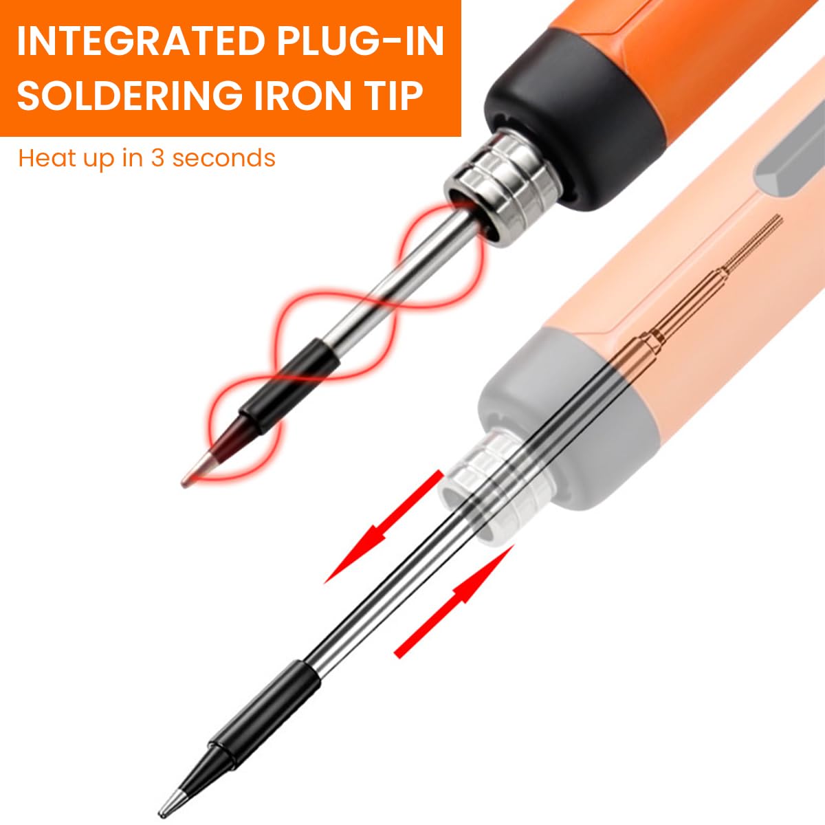 Serplex 2Pcs Tips for USB 5V8W Soldering Iron Tool Welding Solder Tips Ceramic Heating Component High Conductivity Replacement Tips for Soldering Iron Pen Soldering Iron Tool Accessories
