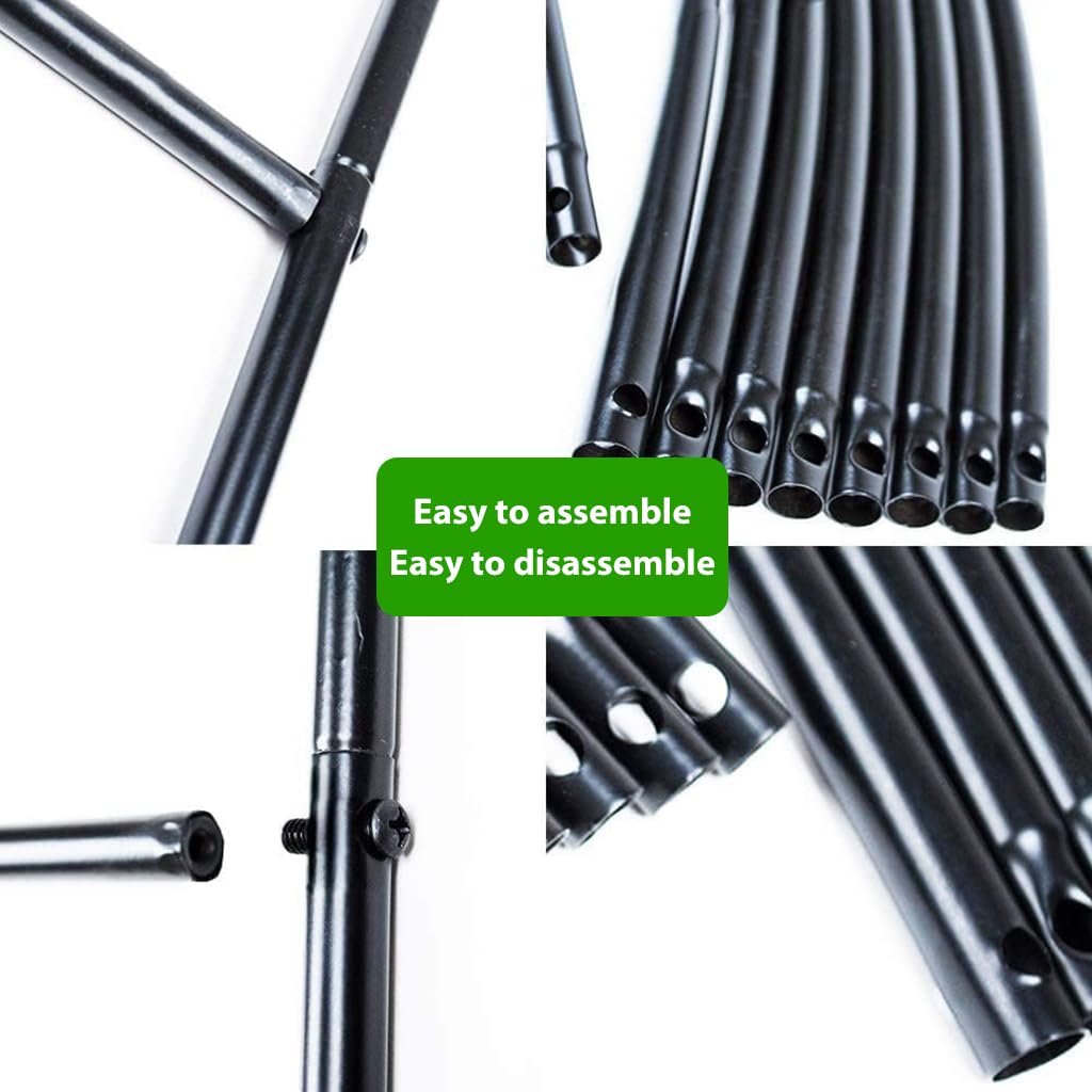 HASTHIP® 120CM Garden Plant Support Cages & Supvox Metal Arch Stand Combo – Adjustable Plastic Stakes & Steel Trellis for Creepers, Climbers, Indoor/Outdoor Balcony, Patio, Backyard Decor