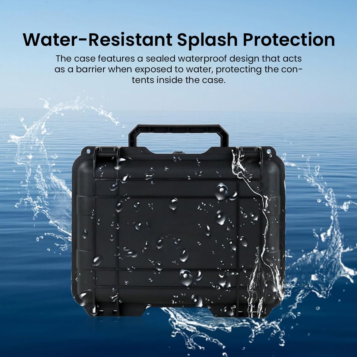Serplex® Waterproof Hard Carry Case Bag Tool Case With Pre-cut Sponge Storage Box Safety Shockproof Organizer Hardware Tool Box Empty Hard Case for Jewelry, Camera Accessories, Electronics