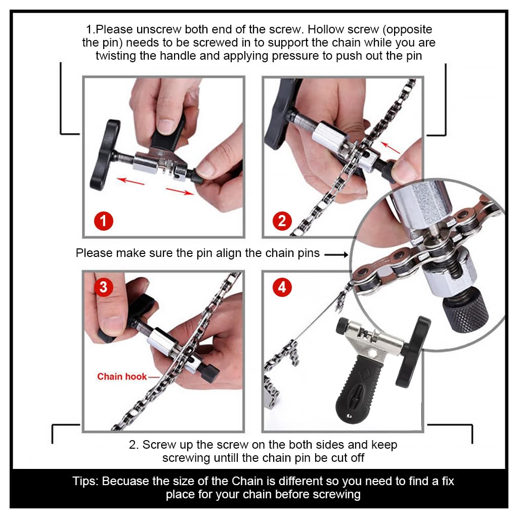 Serplex Bike Chain Tool for Bike Maintenance Universal Bike Chain Tool for 3/32 Inches Chain, 3/16 Inches Chain, 5-10 Speed Chain Repair Removal Bicycle Chain Splitter Cutter Rivet Remover