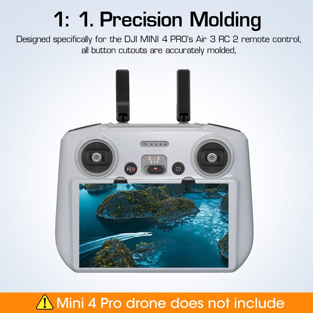 ZORBES® Case Cover for DJI Air 3 RC 2 Remote Controller, Non-Slip Protective Sleeve for Mini 4 Pro Accessories, Anti-Scratch, Shockproof, Dustproof, Flexible, Precise Fit, Easy Charging