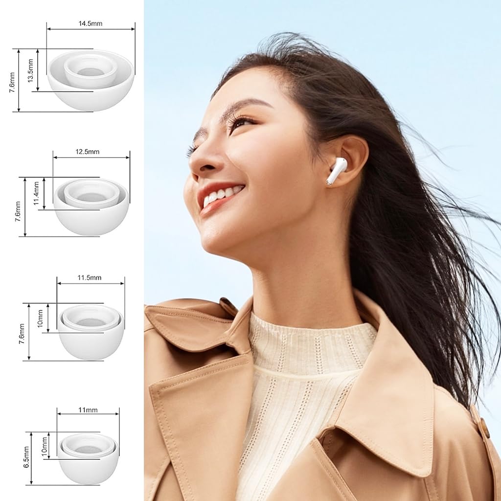 ZORBES 4 Pairs Ear Tips for Air-Pods Pro and Air-Pods Pro 2, Silicone Anti-Slip Earbuds Eartips, Silicone Cover for Air-pods Pro, Silicone Replacement Ear Tips for Air-PodsPro & Pro 2, XS/S/M/L