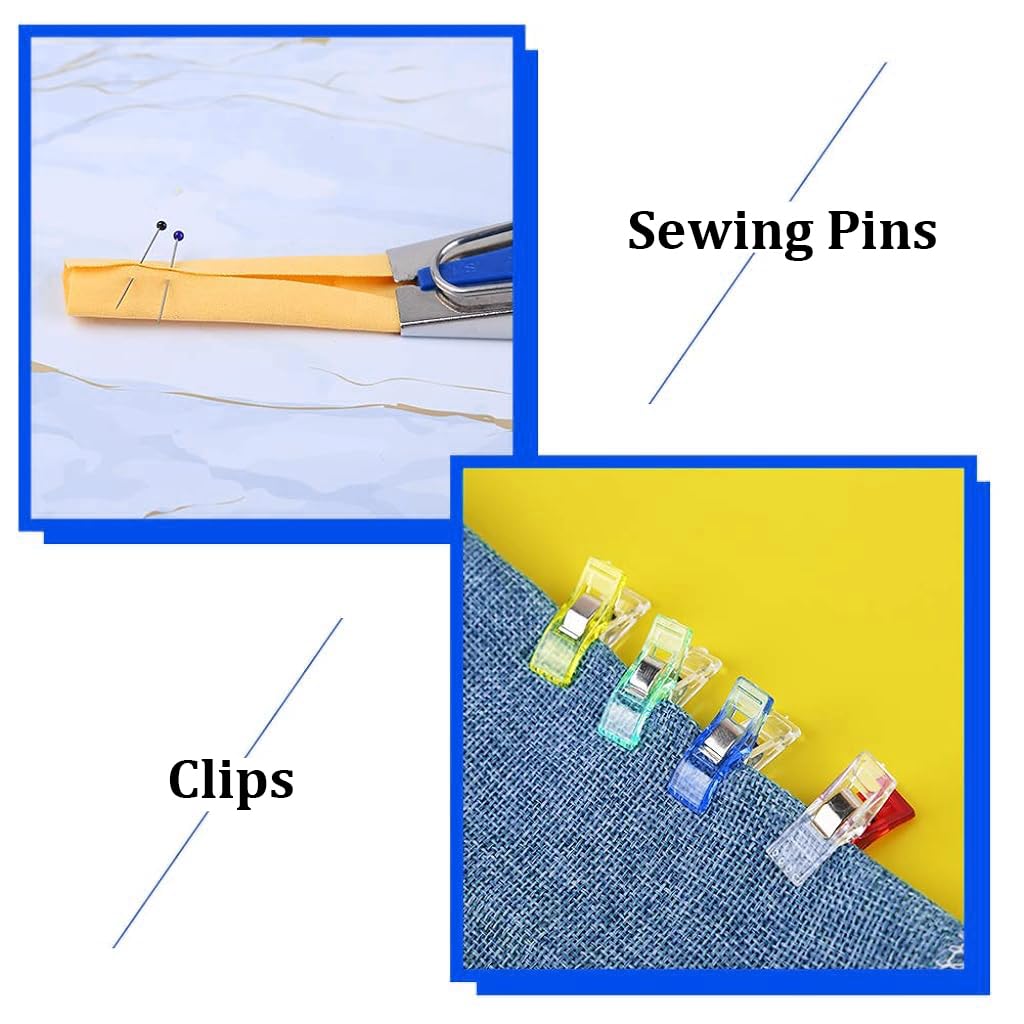 HASTHIP Bias Tape Tool Kit with Instruction, 5 Sizes Bias Tape Maker (6mm 9mm 12mm 18mm 25mm) with 4 Pcs Sewing Machine Presser Foot, Sewing Clips, Ball Point Pins, Awl, for Fabric Sewing