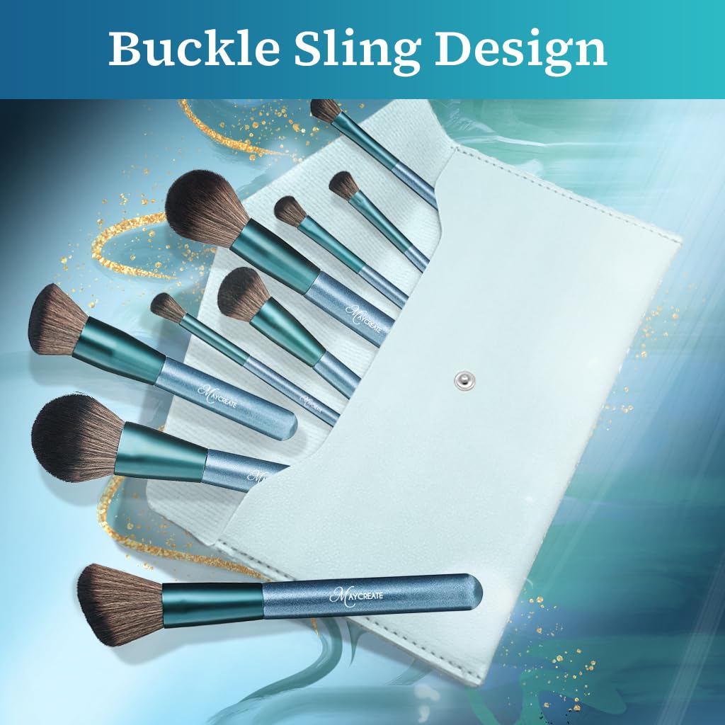 MAYCREATE Makeup Brush Set Professional 14 Pcs Premium Make Up Blushes Set with Foundation Brush and Pouch Soft Bristles Brush Sets in Makeup for Beginners Makeup Artists Students