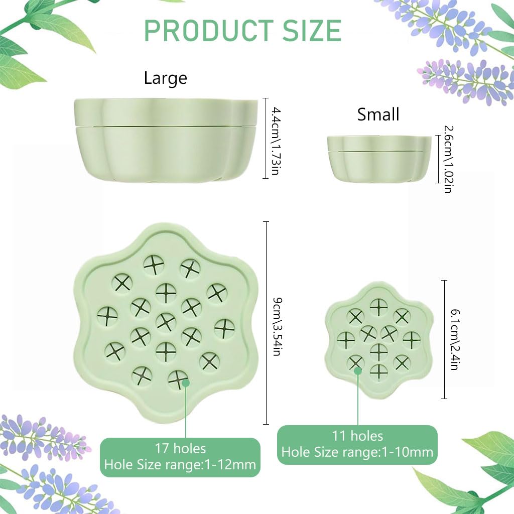 HASTHIP 2Pcs Spiral Ikebana Stem Holder Ring, Silicone Spiral DIY Stem Holder for Flower Spiral DIY Bouquet Twister Flower Holder (Green L+S )