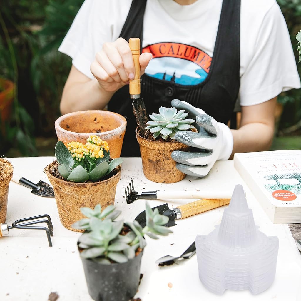HASTHIP Flower Pot Hole Mesh - 10Pcs Plant Aeration Cone - Soil Air Diffuser Cone for Flower Plant - 7.4cm bonsai pots Drain Hole Cone - Prevent Waterlogging for Bonsai Pot & Succulent Planters