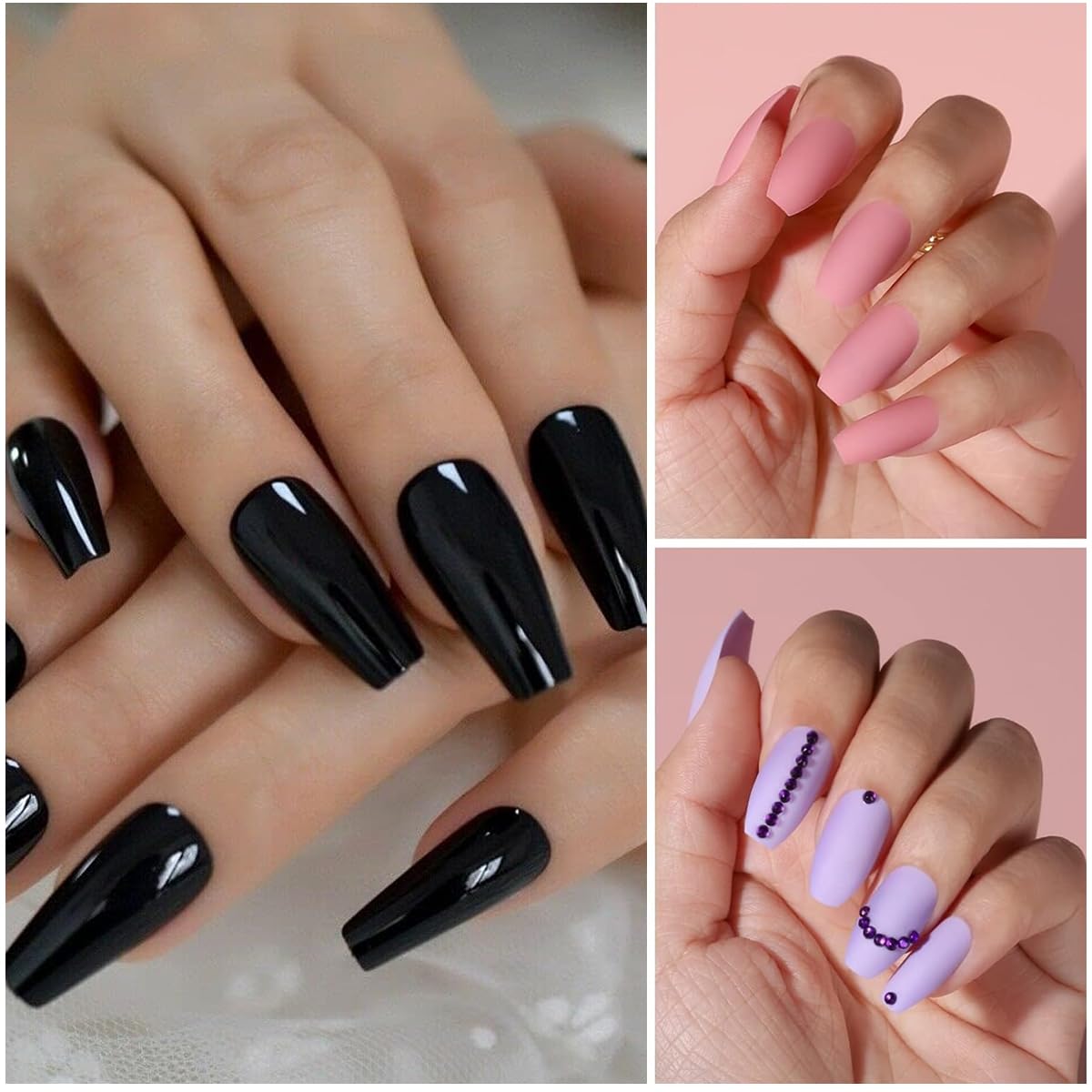 MAYCREATE 12 Colors Press on Nails Sets, Short Amond Press on Nails, Matte Acrylic Fake Nails Almond Glue On Nails Press On Fake Nails for Women Girls (Not include Glue)