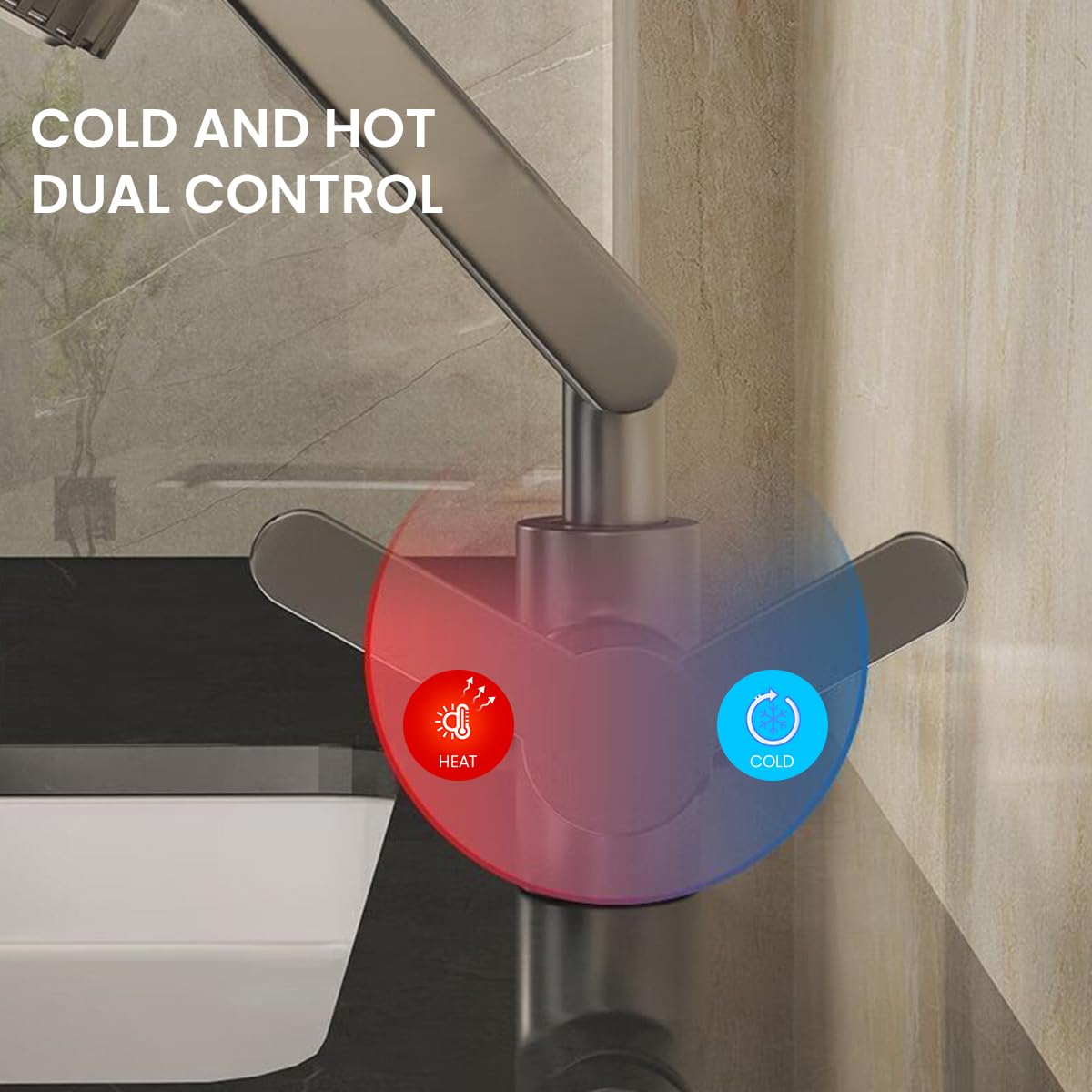 HASTHIP 1080° Swivel Faucet Extender for Kitchen Sink, Cold / Hot Pressurized Water Faucet with 2 Spray Mode, Single Handle Faucet Extender for Taps, Zinc Alloy Health Faucet Sink Faucet Extender