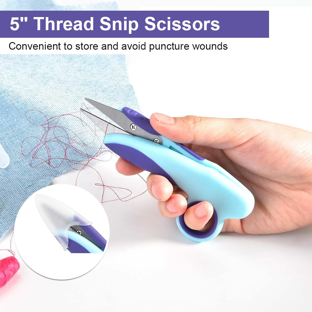 HASTHIP 6Pcs Professional Needle Sewing Embroidery Kit-Stitches Embroidery Tool with 4 Seam Rippers & 1 Scissors & 1 Double-Edged Thread Cutter(2 Replace Blade) for Women Girls Beginner Professionor