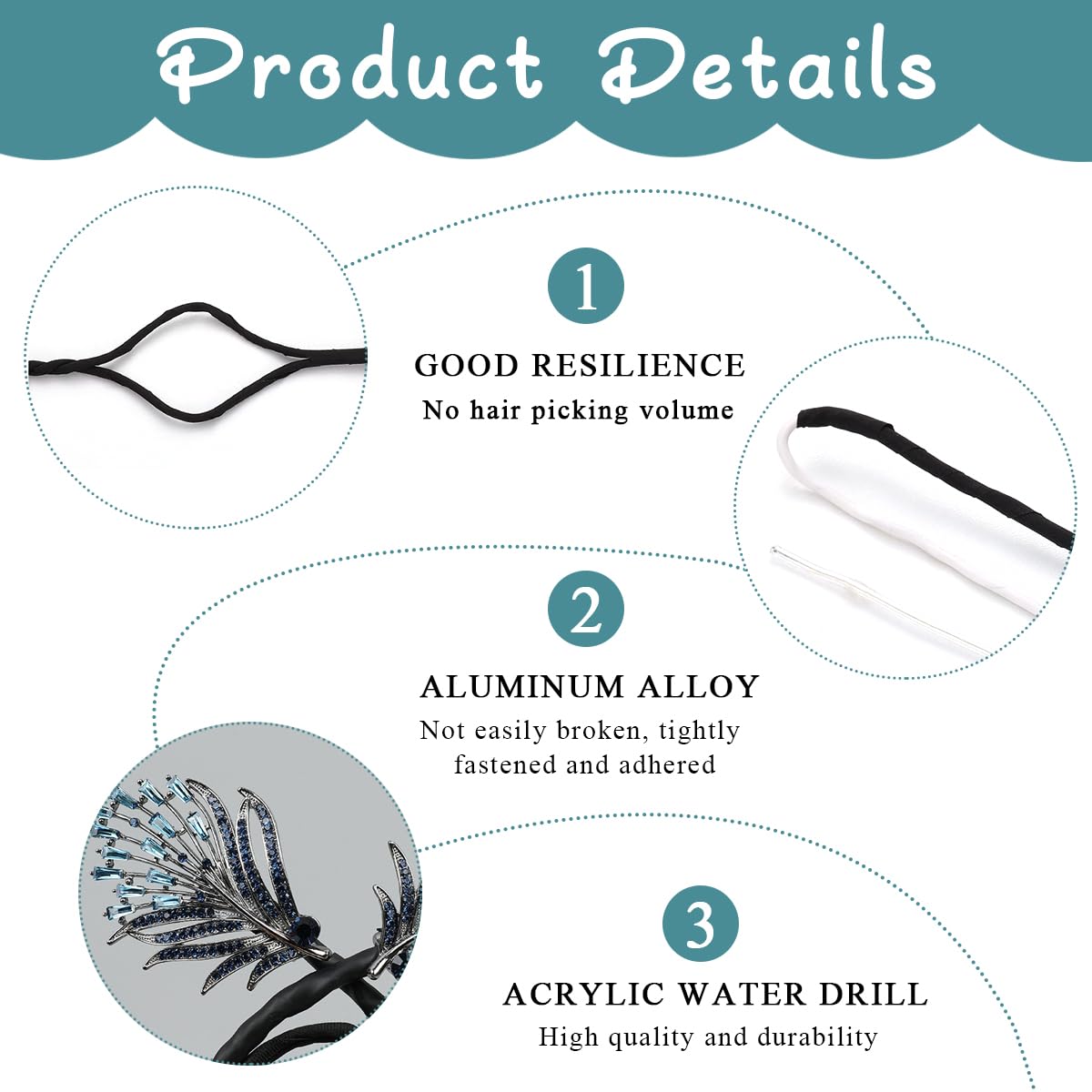 PALAY Hair Bun Accessories for Women Girls Magic Bun Maker for Hair Bun Shaper Elegant Rhinestone Feather Hair Bun Clips for Women Daily, Party, Wedding