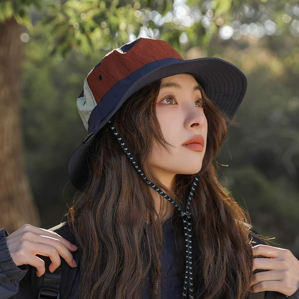 PALAY Bucket Hat for Women Fashion Sun Hats for Women Summer Fishsing Beach Hat with Chin Cord Foldable Quick Dry Lightweight Bucket Hat for Camping Hiking Cycling
