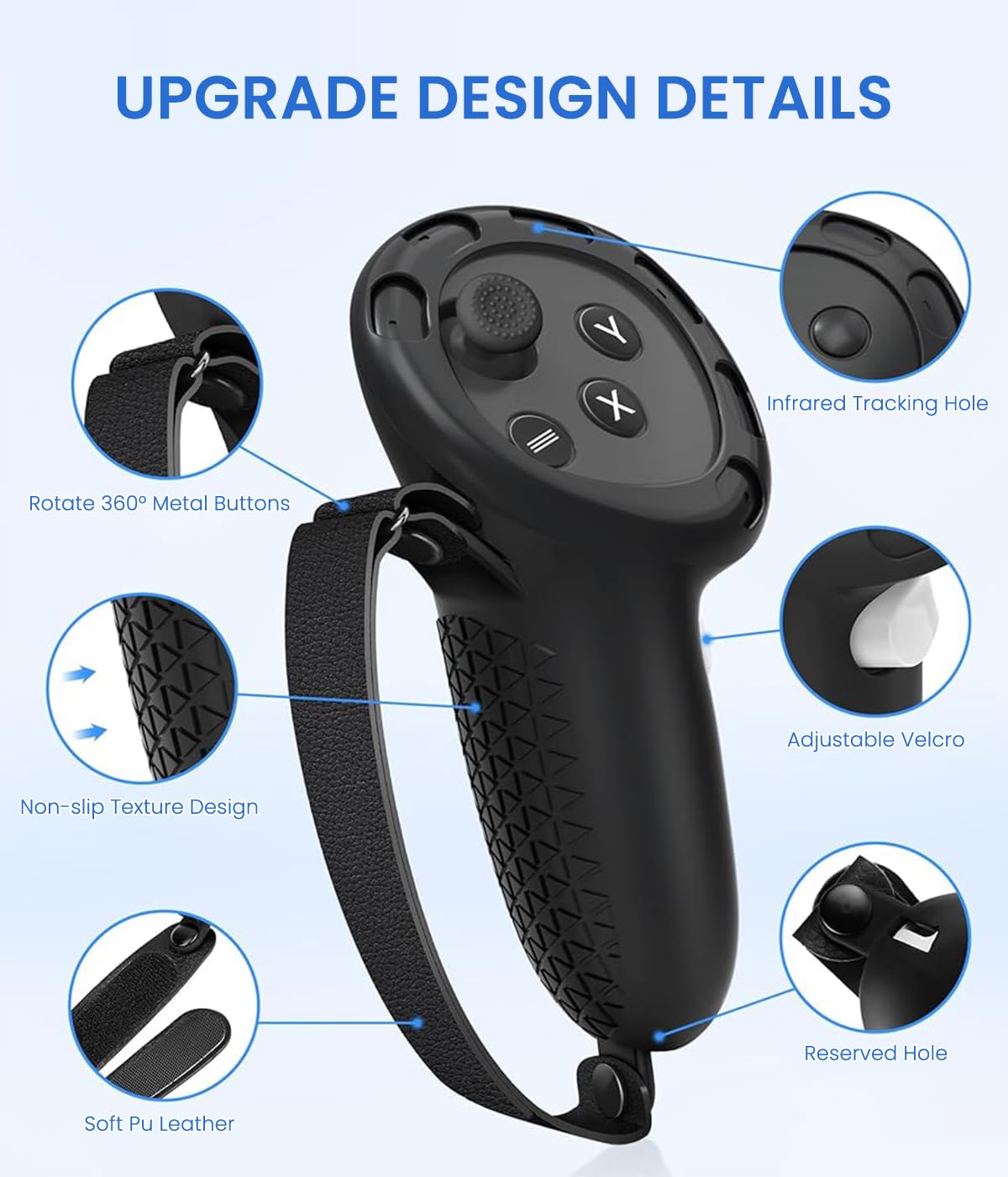 Verilux Silicone Cover Set for Oculus/Meta Quest 3 Set of 7Pcs Protective Skin Cover for Oculus/Meta Quest 3 Includes Controller Grips, Front Shell Headset Cover and Face Cover