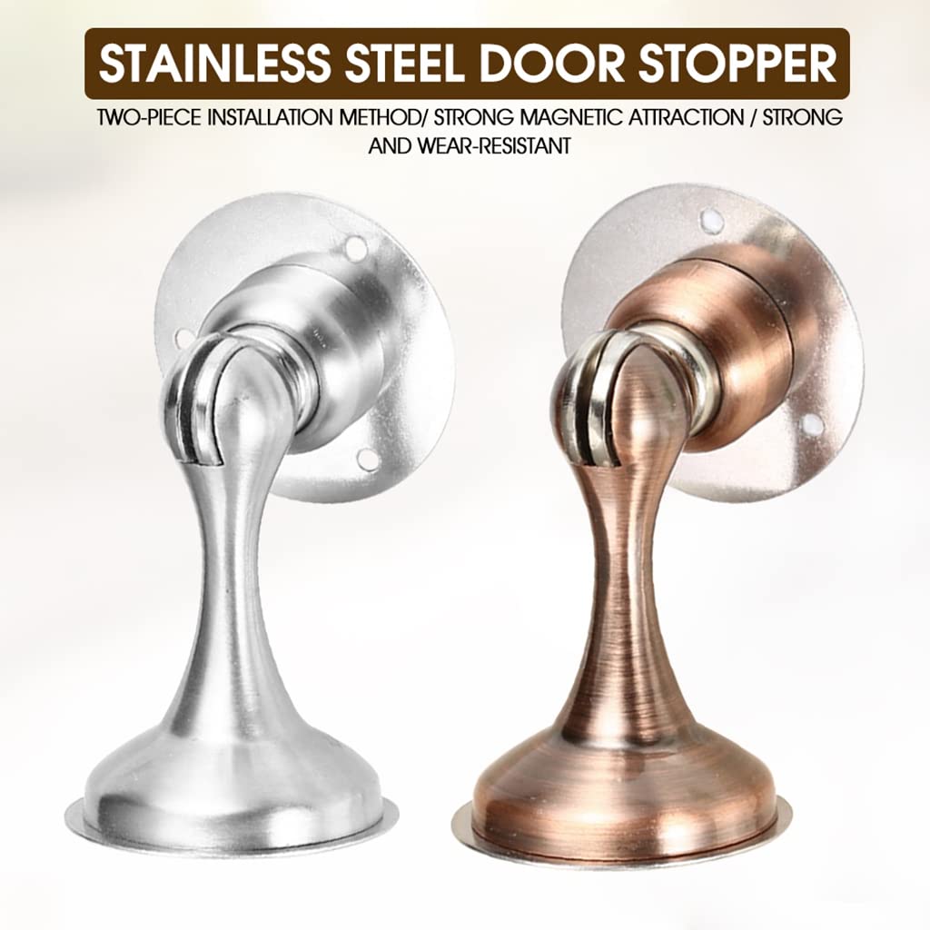 HASTHIP Magnetic Door Stopper, Magnetic Door Catch, Stainless Steel Door Catch Holder for Home/Office/Hotel Wall/Floor Mounted Soft