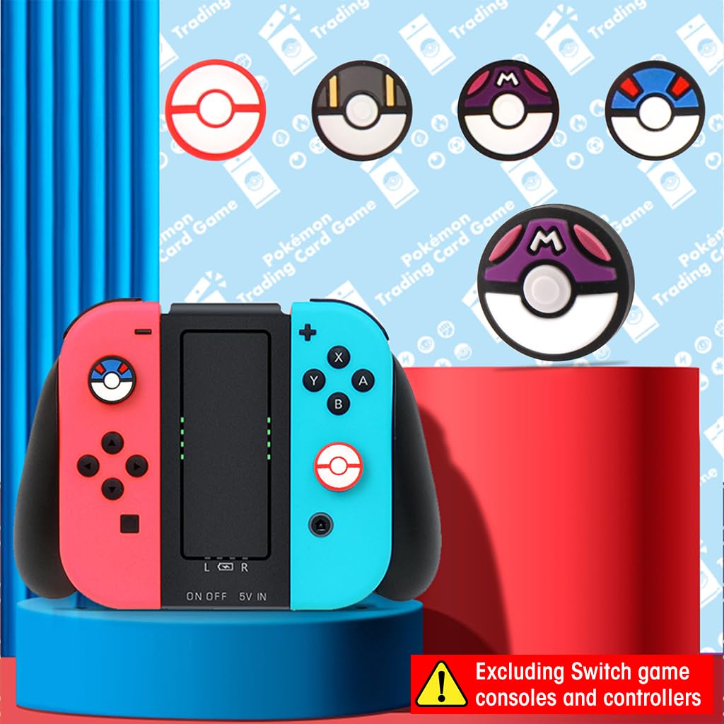 ZORBES 4pcs Silicone Joycon Thumb Grip Caps Creative Ball Design Joy-Con Thumb Grip Cap Silicone Joy-Con Thumb Grip Cap, Suitable Controllers of Switch/OLED/Switch Lite