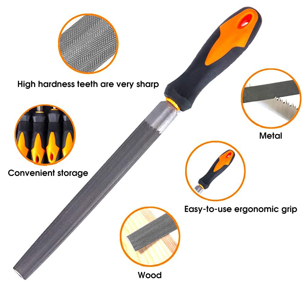 HASTHIP 19Pcs File Tools Set with Portable Bag, Premium Grade T12 Drop Forged Alloy Steel File Tools, 4Pcs Precision Large File and 12Pcs Needle Files & 1 brush for Metal Crafts Tool